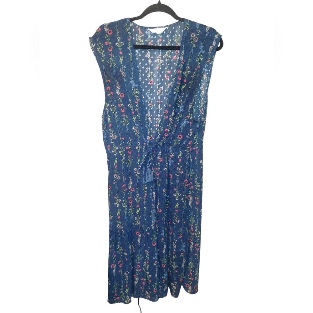 Lauren Conrad-Floral Blue Duster